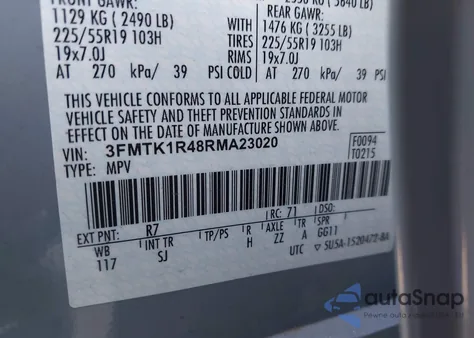 2024 Ford Mustang Mach-E Select z USA, uszkodzony, nr VIN 3FMTK1R48RMA23020